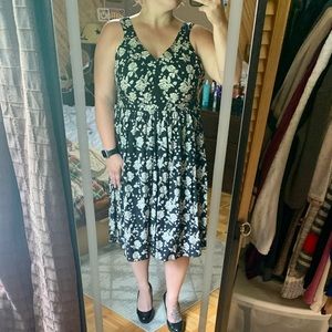 3/$30 JANE ALEXANDER BY DESIGN 100% COTTON NWT BLACK W/ ROSES SLEEVELESS size XL